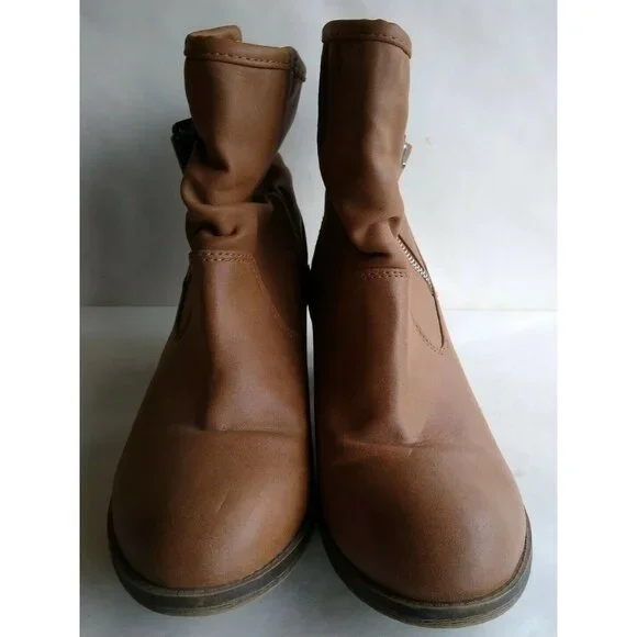 Rock & Candy Zigi Silas Womens Brown Vegan Zip Ankle Booties Heels Boots Sz 10 - Picture 2 of 9